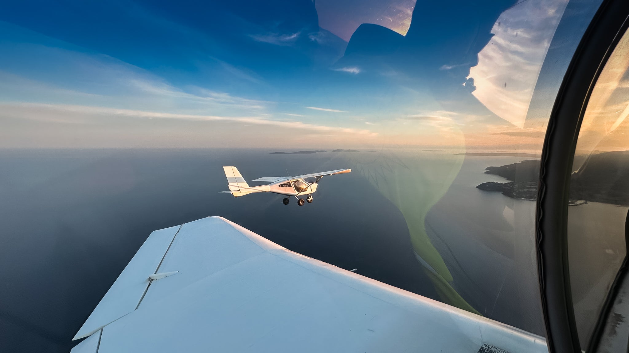 ULM en vol lors d'un baptême 
